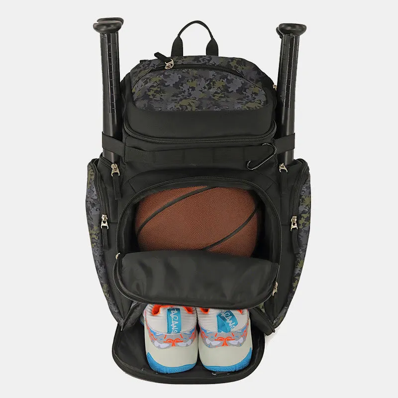 Baseball Backpack Softball Bag with 2 Bat Sleeves Shoe Space