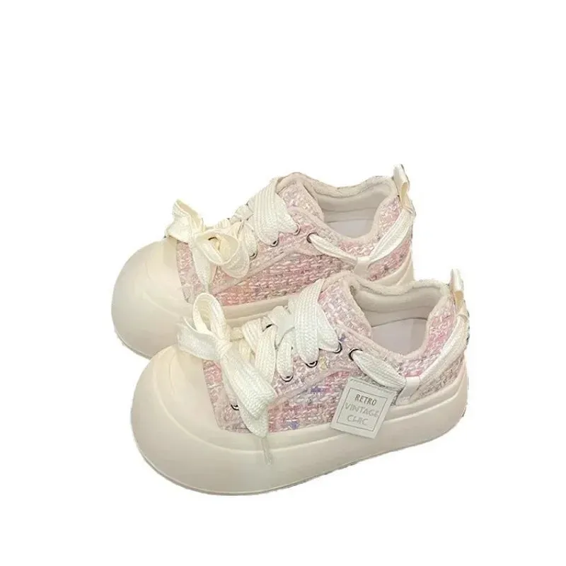 binfenxie  -  Design Platform Shoes for Women Fashion Pink Niche Low-top Skateboard Shoes Casual Versatile Korean Style Female Shoes