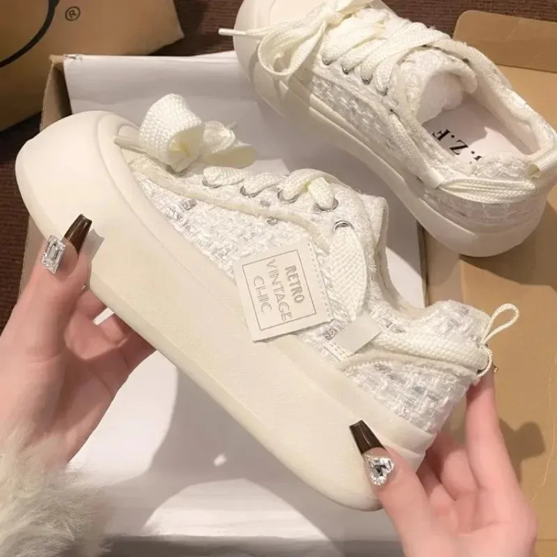 binfenxie  -  Design Platform Shoes for Women Fashion Pink Niche Low-top Skateboard Shoes Casual Versatile Korean Style Female Shoes