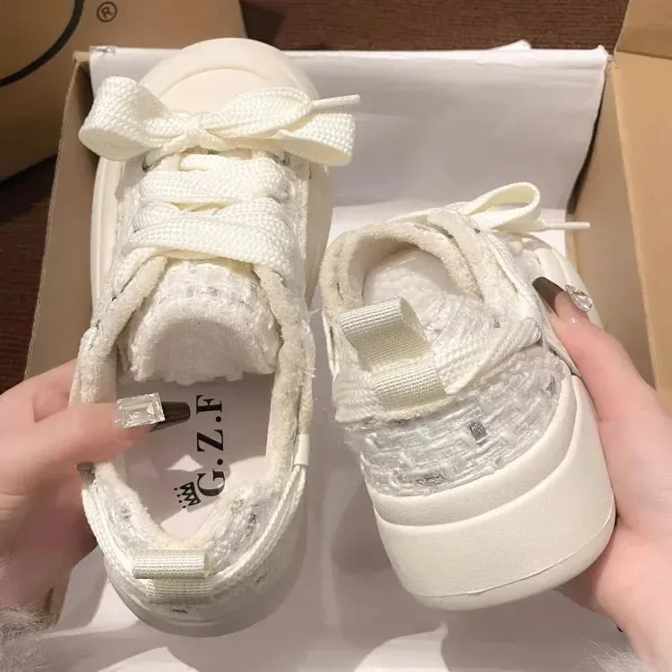 binfenxie  -  Design Platform Shoes for Women Fashion Pink Niche Low-top Skateboard Shoes Casual Versatile Korean Style Female Shoes
