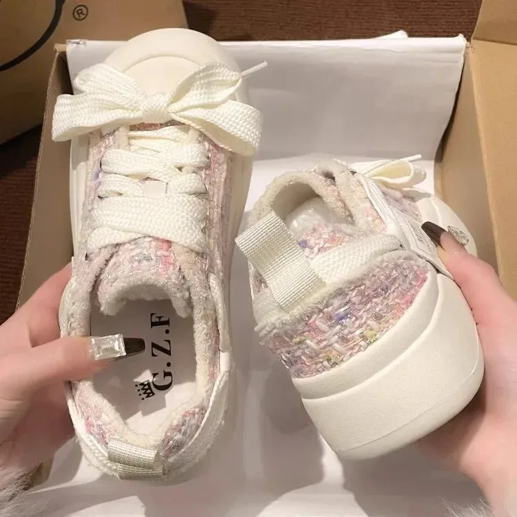 binfenxie  -  Design Platform Shoes for Women Fashion Pink Niche Low-top Skateboard Shoes Casual Versatile Korean Style Female Shoes