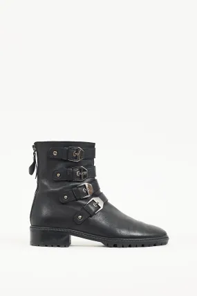 Black Leather Jitterbug Biker Boot