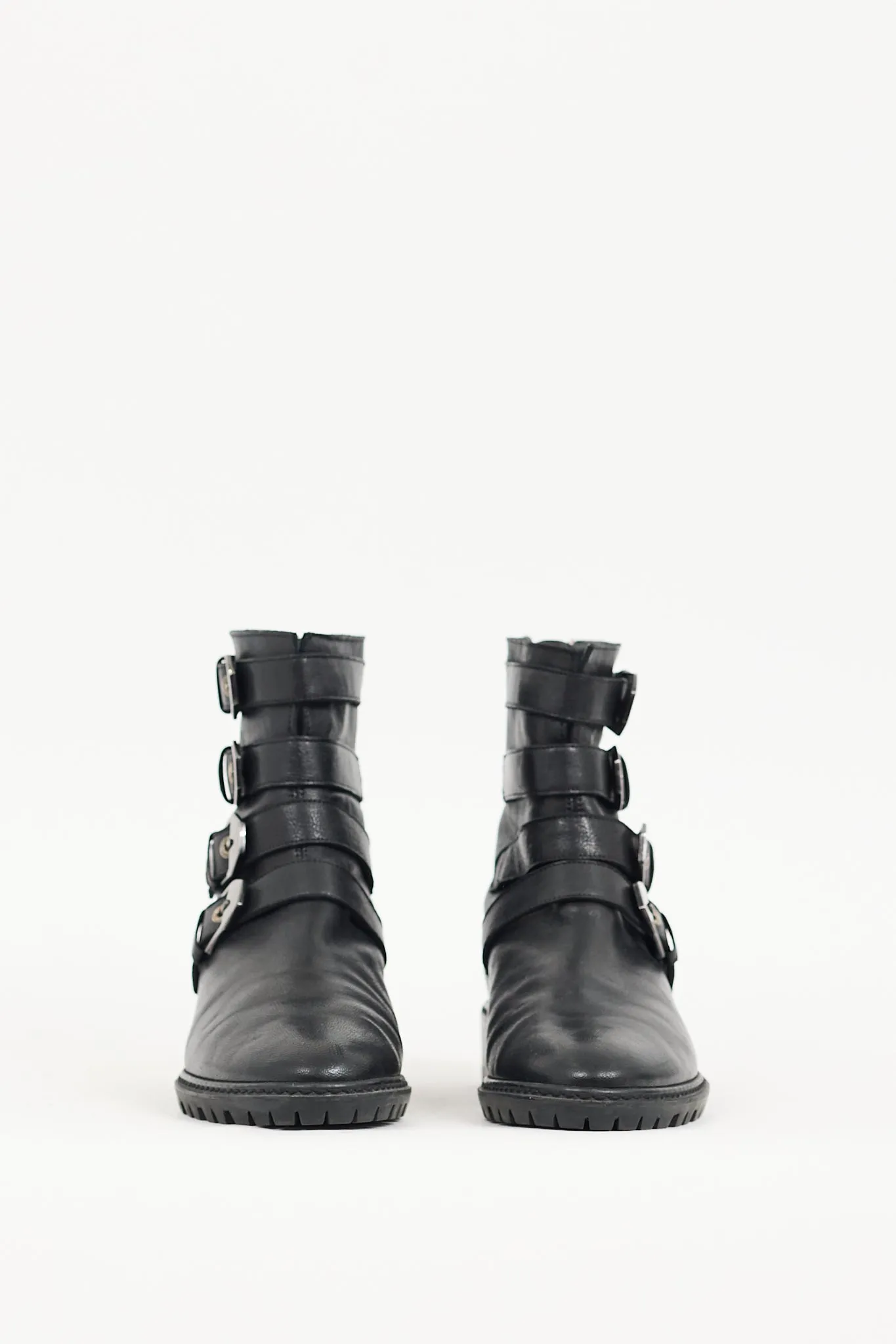 Black Leather Jitterbug Biker Boot