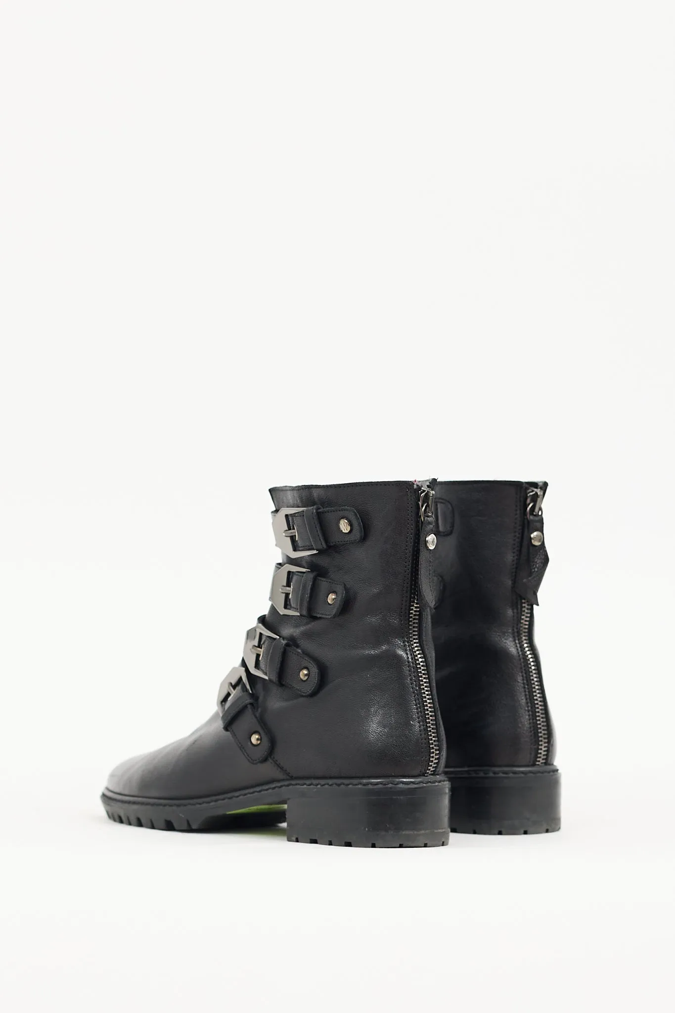 Black Leather Jitterbug Biker Boot