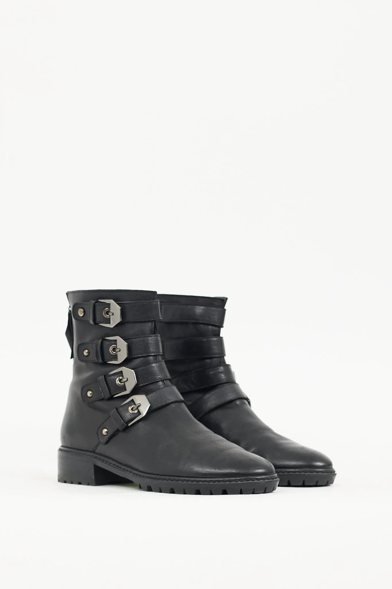 Black Leather Jitterbug Biker Boot
