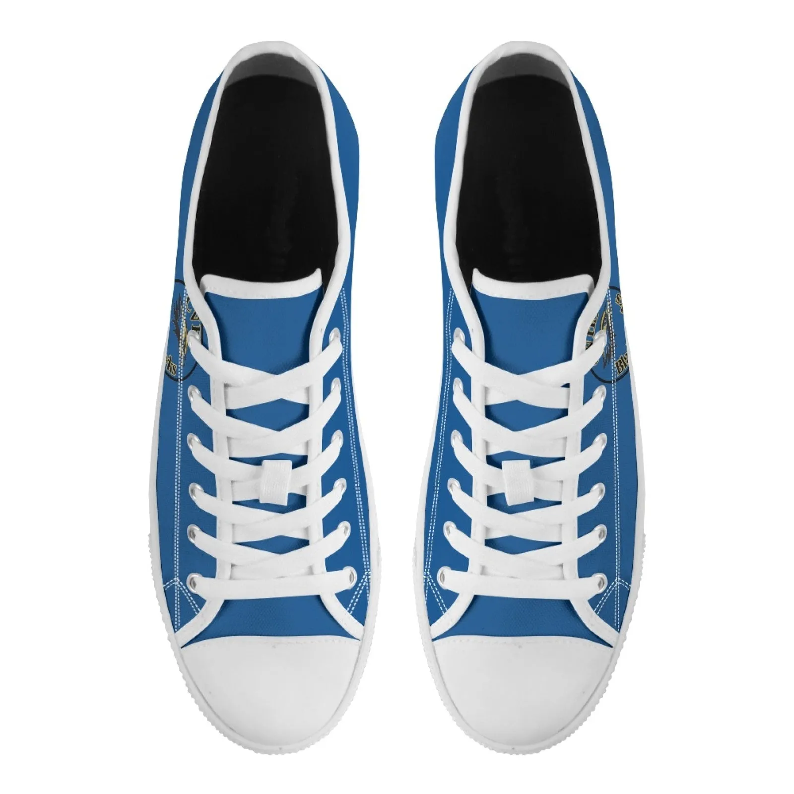CVHS Blackhawk Circle Logo LA Blue & Gray Low Top Canvas Shoes