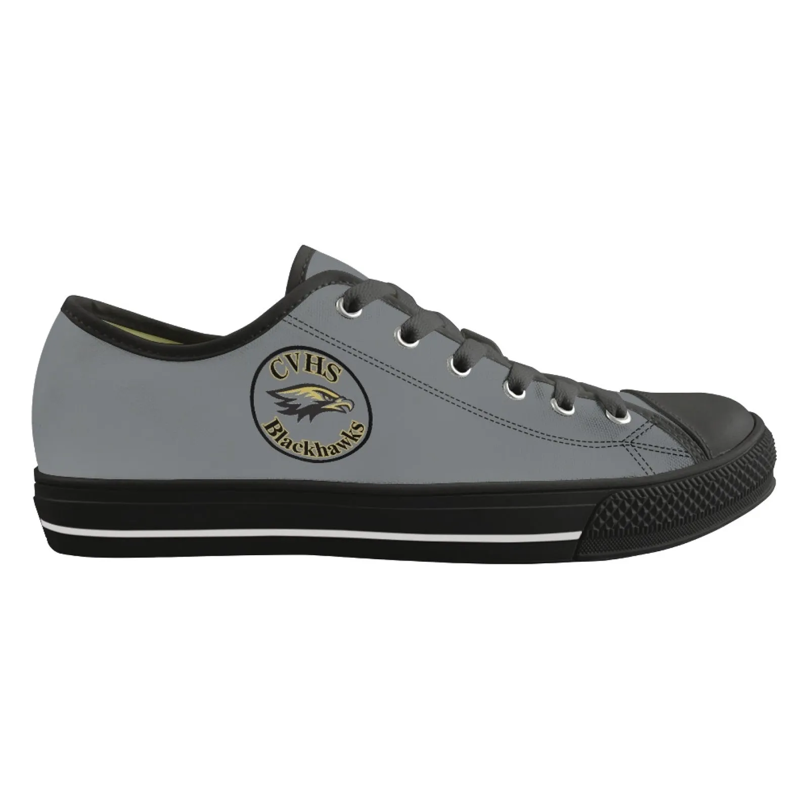 CVHS Blackhawk Circle Logo LA Blue & Gray Low Top Canvas Shoes
