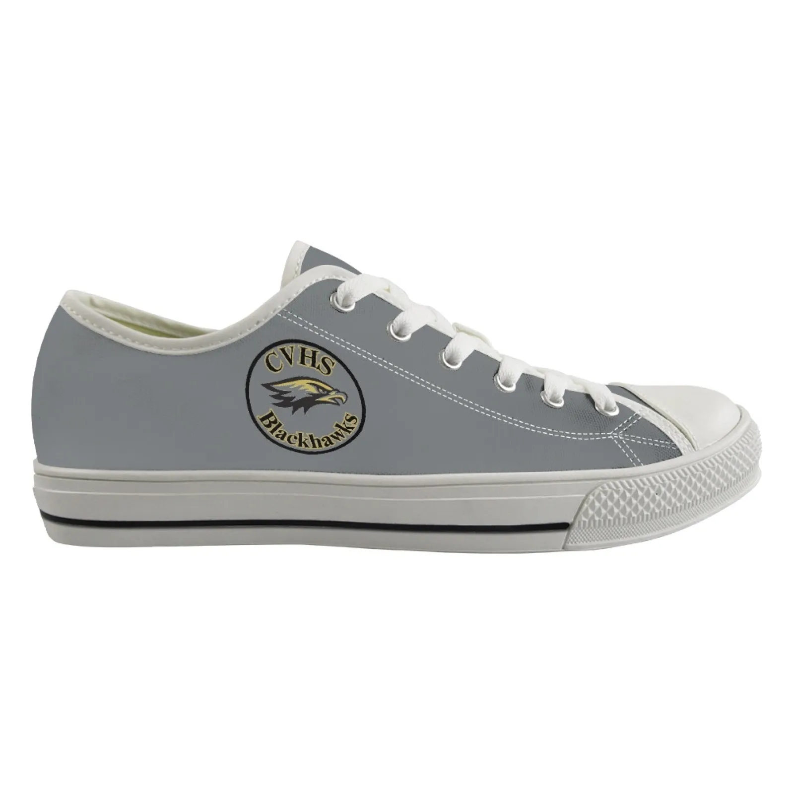 CVHS Blackhawk Circle Logo LA Blue & Gray Low Top Canvas Shoes