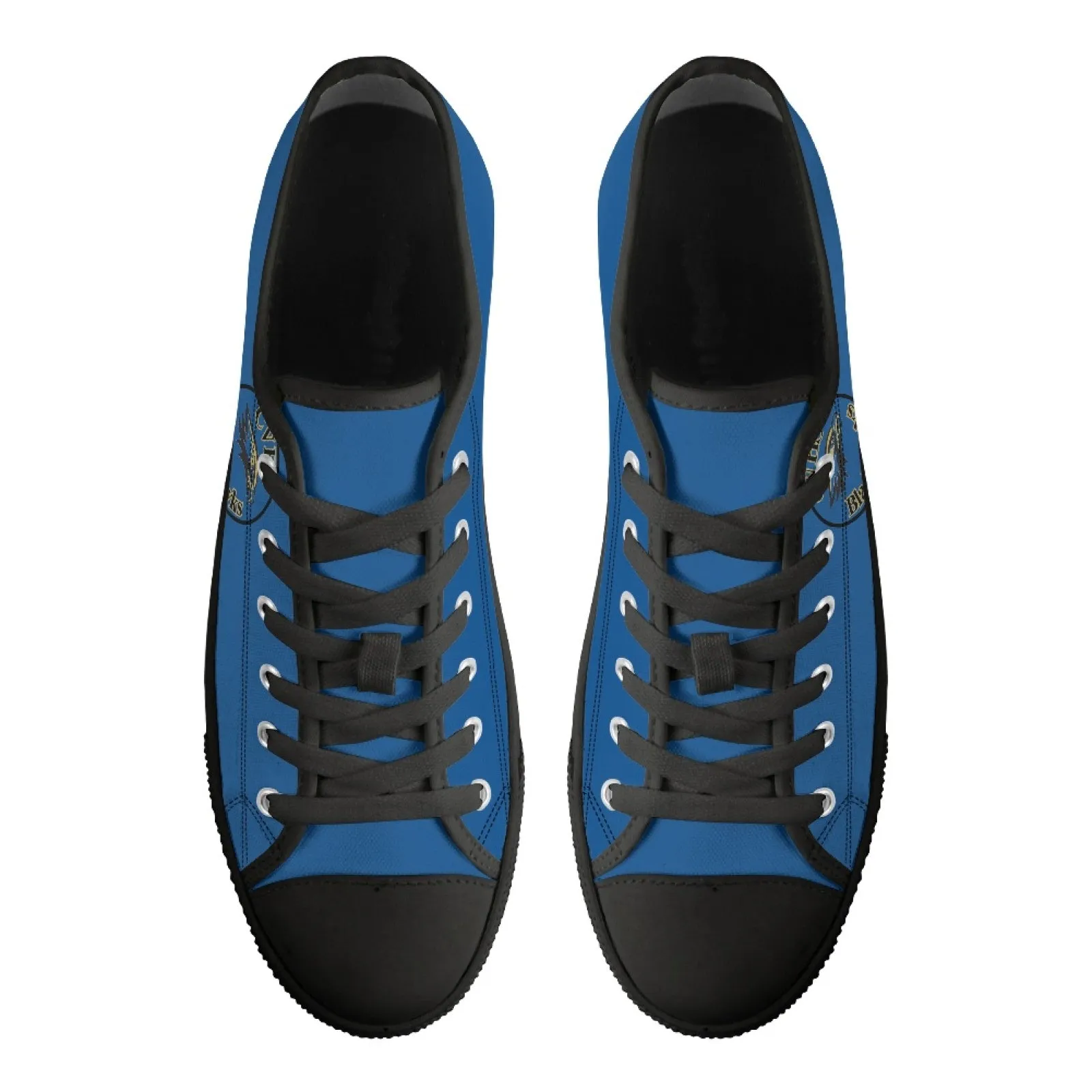 CVHS Blackhawk Circle Logo LA Blue & Gray Low Top Canvas Shoes