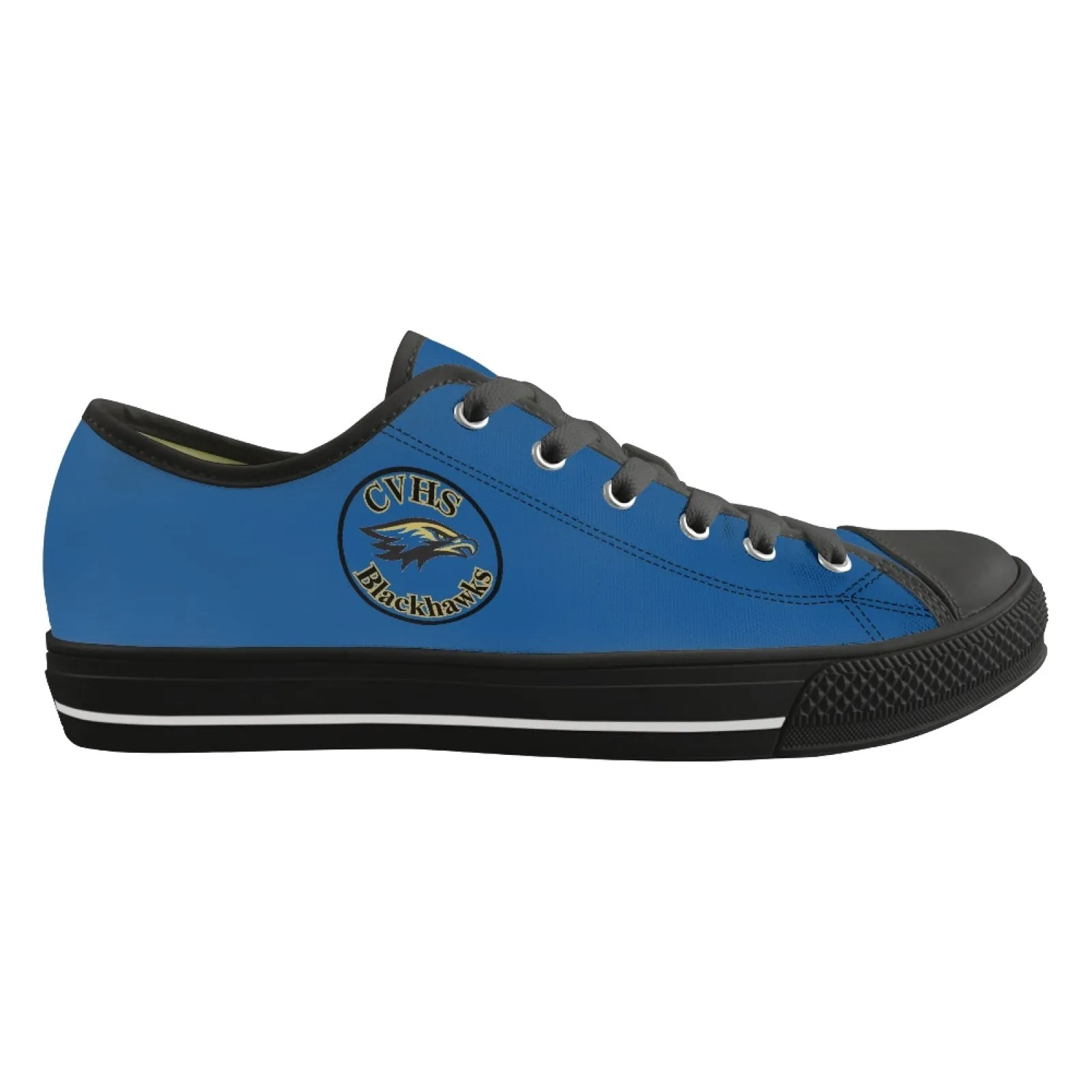 CVHS Blackhawk Circle Logo LA Blue & Gray Low Top Canvas Shoes