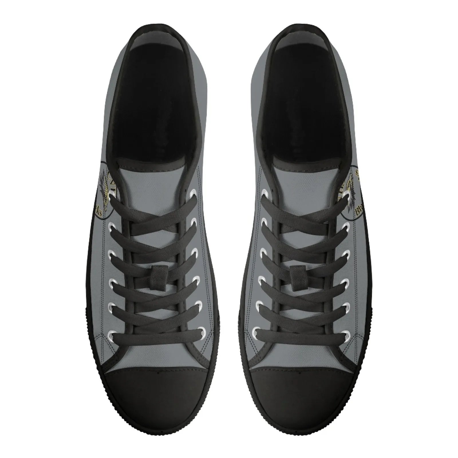 CVHS Blackhawk Circle Logo LA Blue & Gray Low Top Canvas Shoes