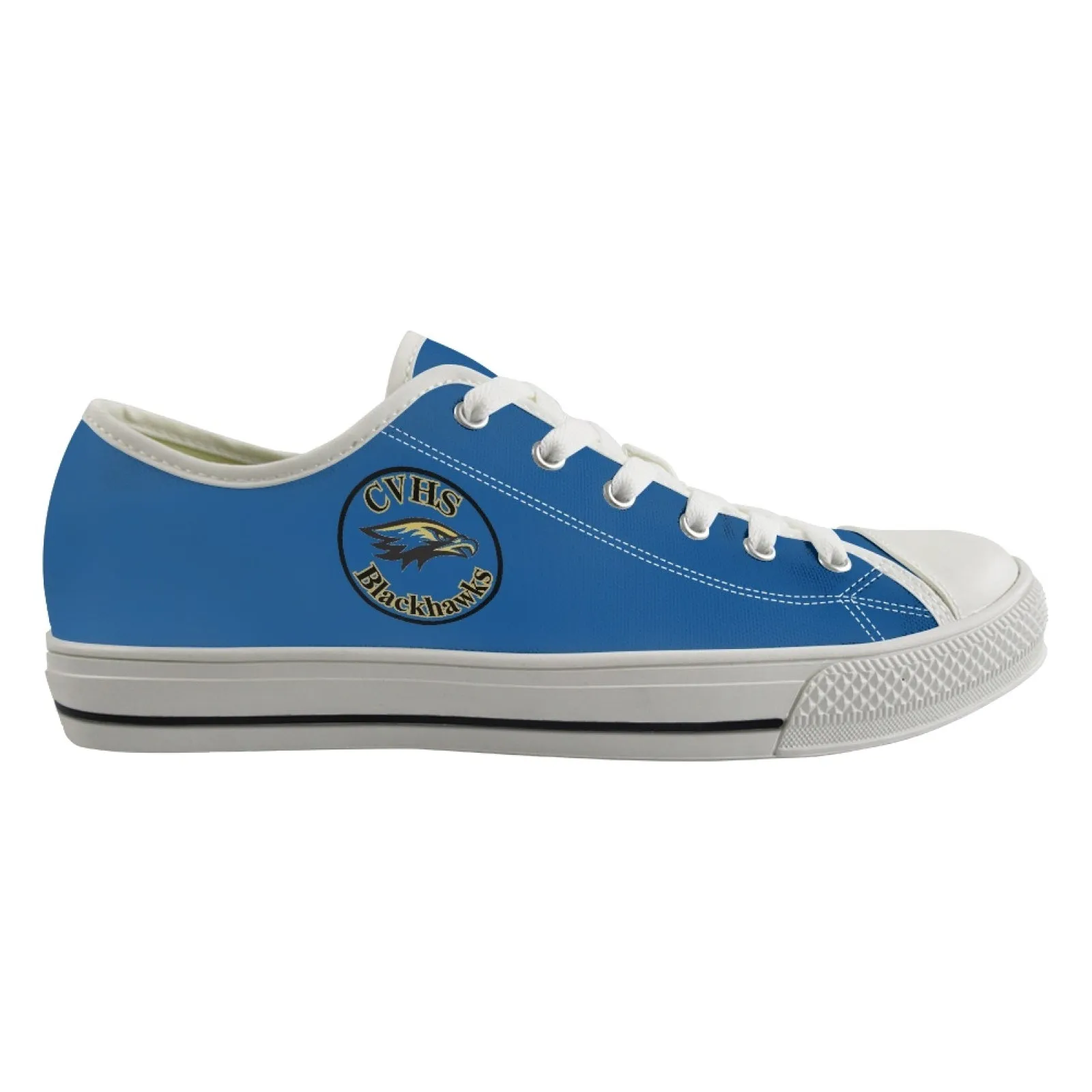CVHS Blackhawk Circle Logo LA Blue & Gray Low Top Canvas Shoes