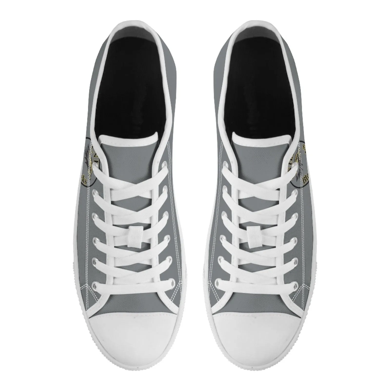CVHS Blackhawk Circle Logo LA Blue & Gray Low Top Canvas Shoes