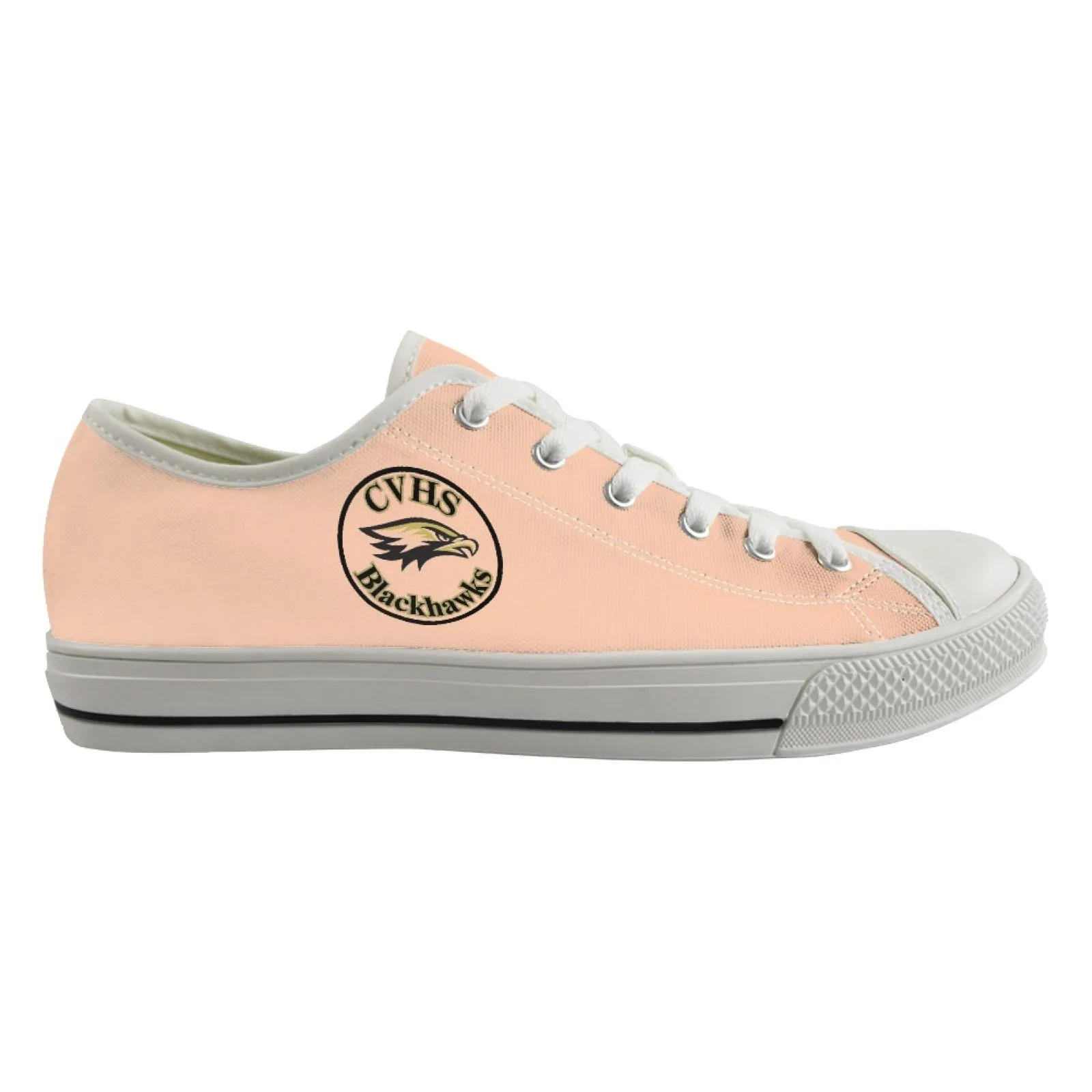CVHS Blackhawk Circle Logo Pink & Orange Low Top Canvas Shoes