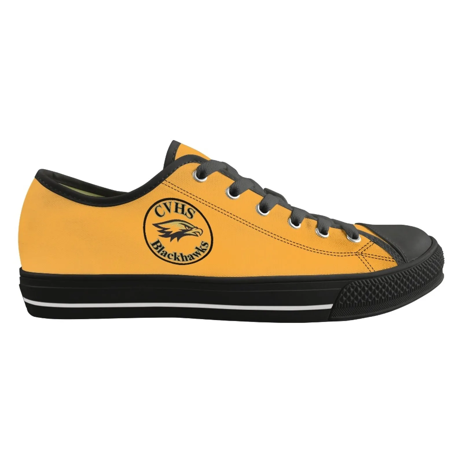 CVHS Blackhawk Circle Logo Pink & Orange Low Top Canvas Shoes