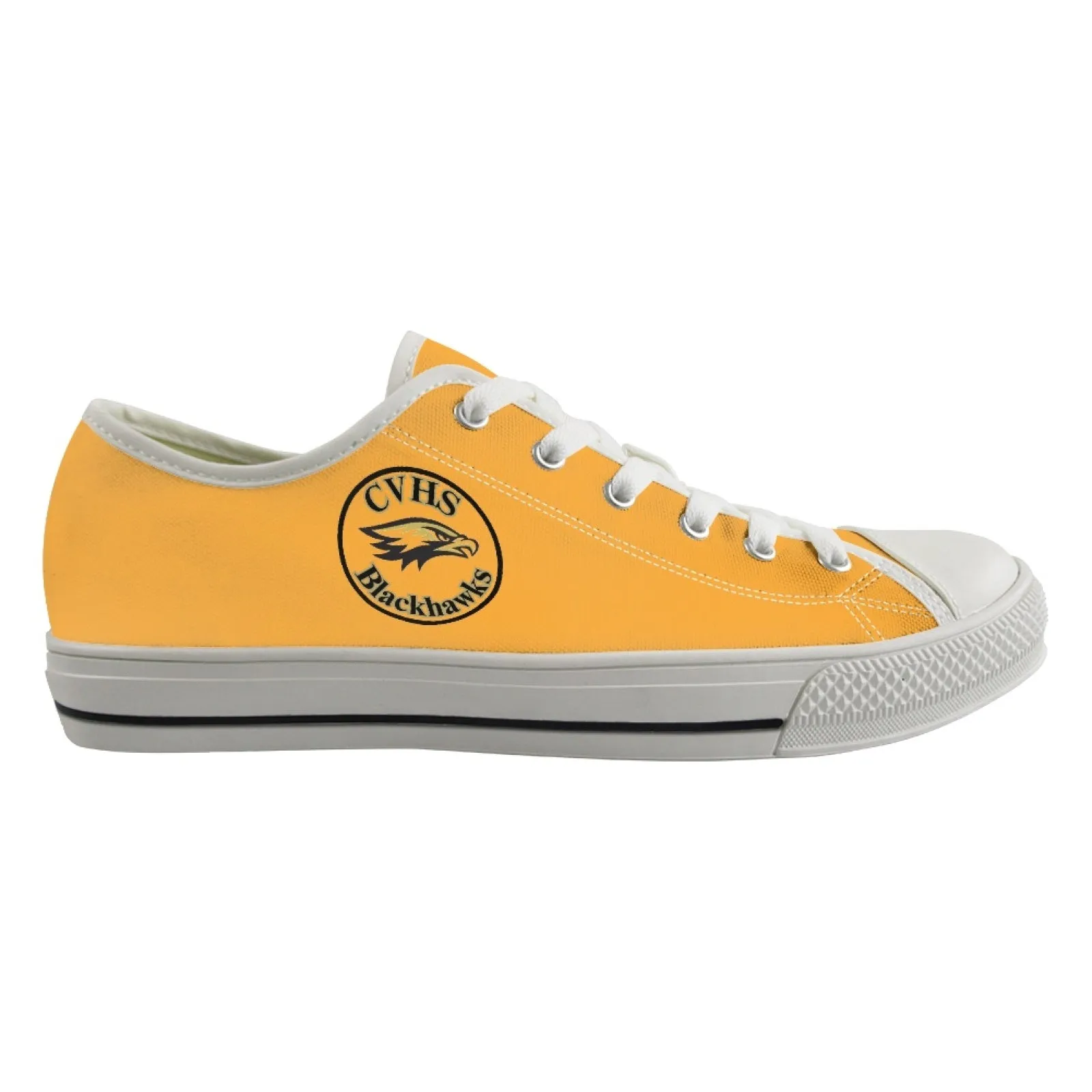 CVHS Blackhawk Circle Logo Pink & Orange Low Top Canvas Shoes
