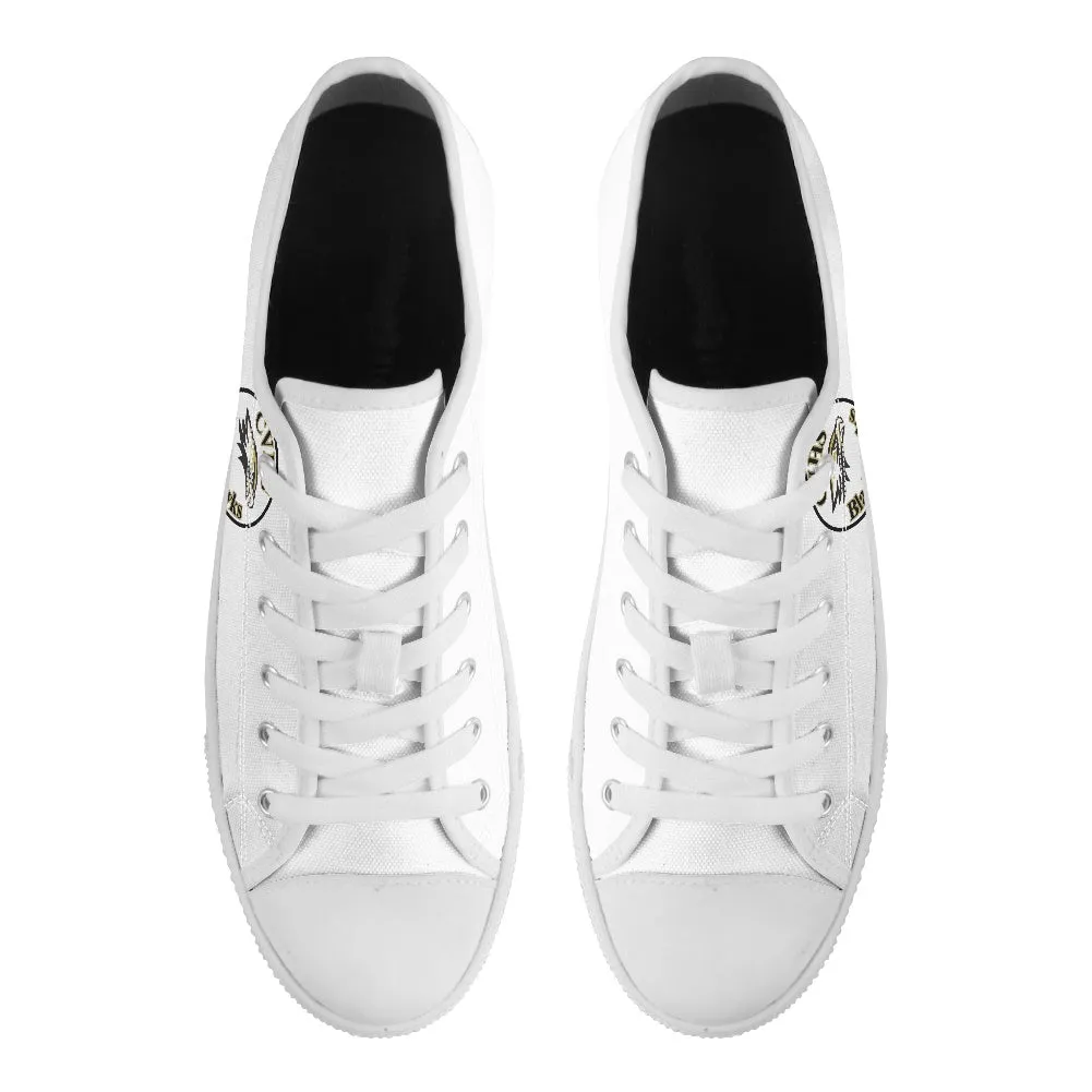CVHS Blackhawk Circle Logo White & Charcoal Gray Low Top Canvas Shoes