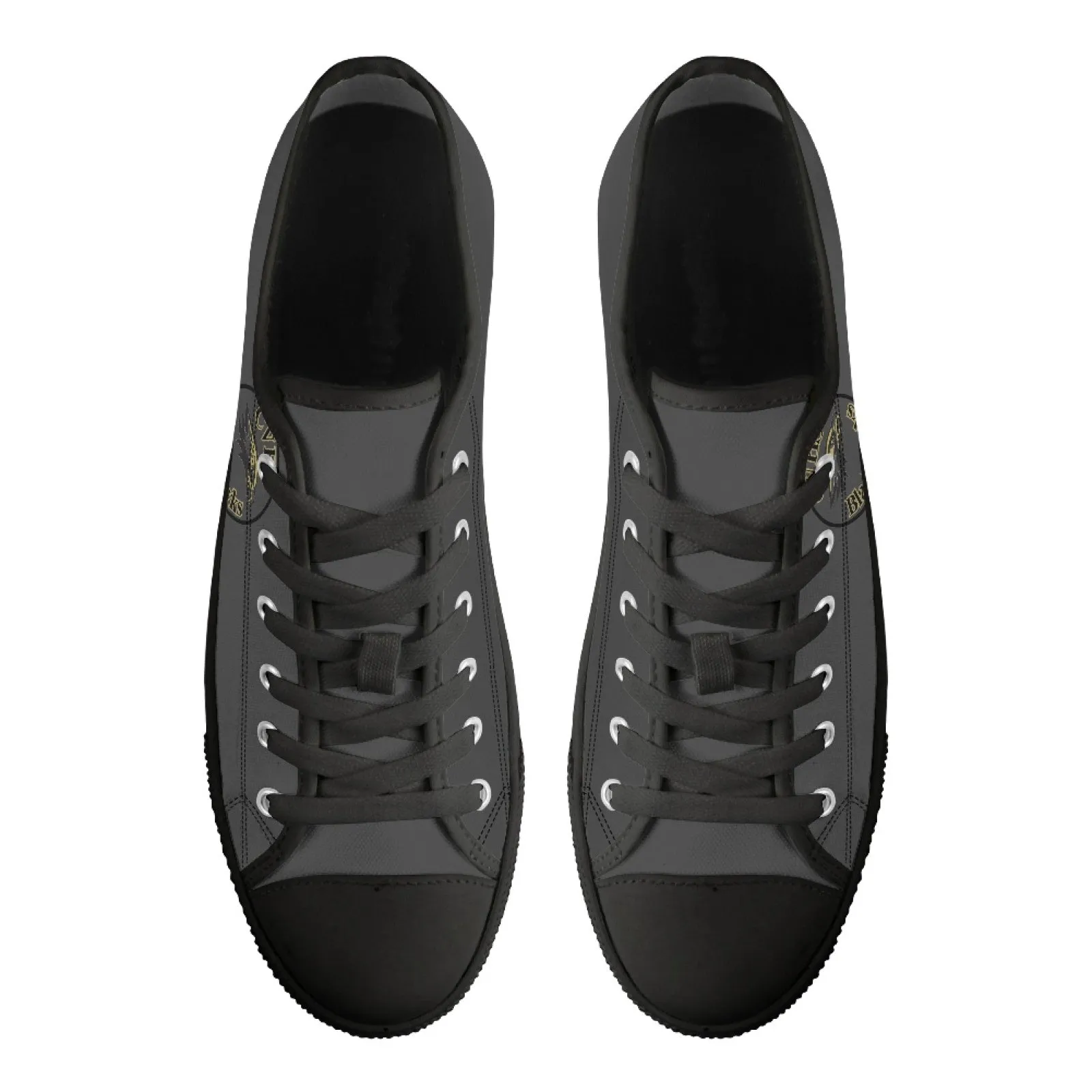 CVHS Blackhawk Circle Logo White & Charcoal Gray Low Top Canvas Shoes