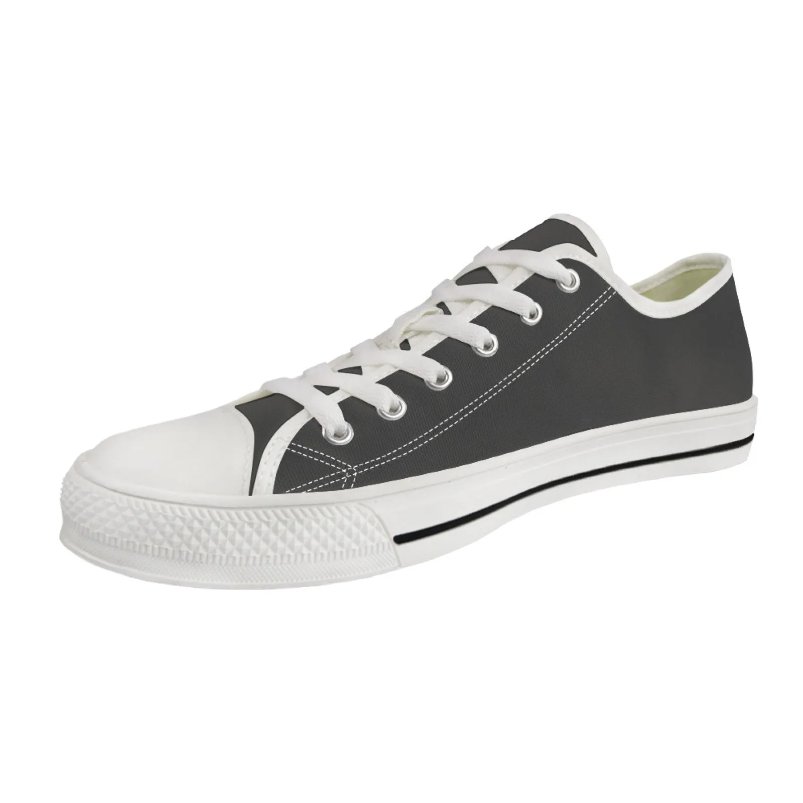 CVHS Blackhawk Circle Logo White & Charcoal Gray Low Top Canvas Shoes