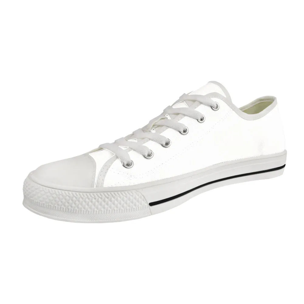 CVHS Blackhawk Circle Logo White & Charcoal Gray Low Top Canvas Shoes