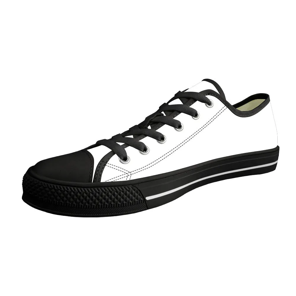CVHS Blackhawk Circle Logo White & Charcoal Gray Low Top Canvas Shoes