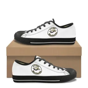 CVHS Blackhawk Circle Logo White & Charcoal Gray Low Top Canvas Shoes