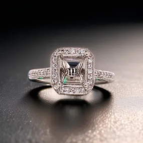 Designer Martin Flyer Diamond .83 cttw Semi Mount Platinum Ring 02971