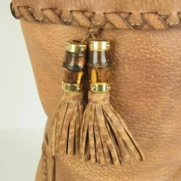 Gucci Latte Cafe Bamboo Boho Fringe Tassel