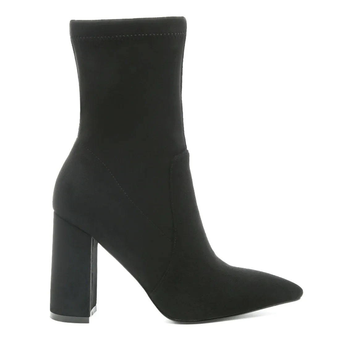 High Block Heeled Boots in Black