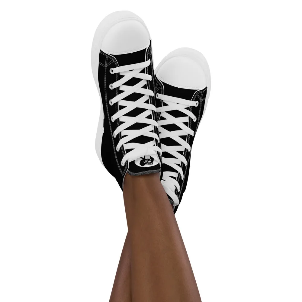 King YAHWEH Signature Women’s High Top Canvas Shoes (Black)