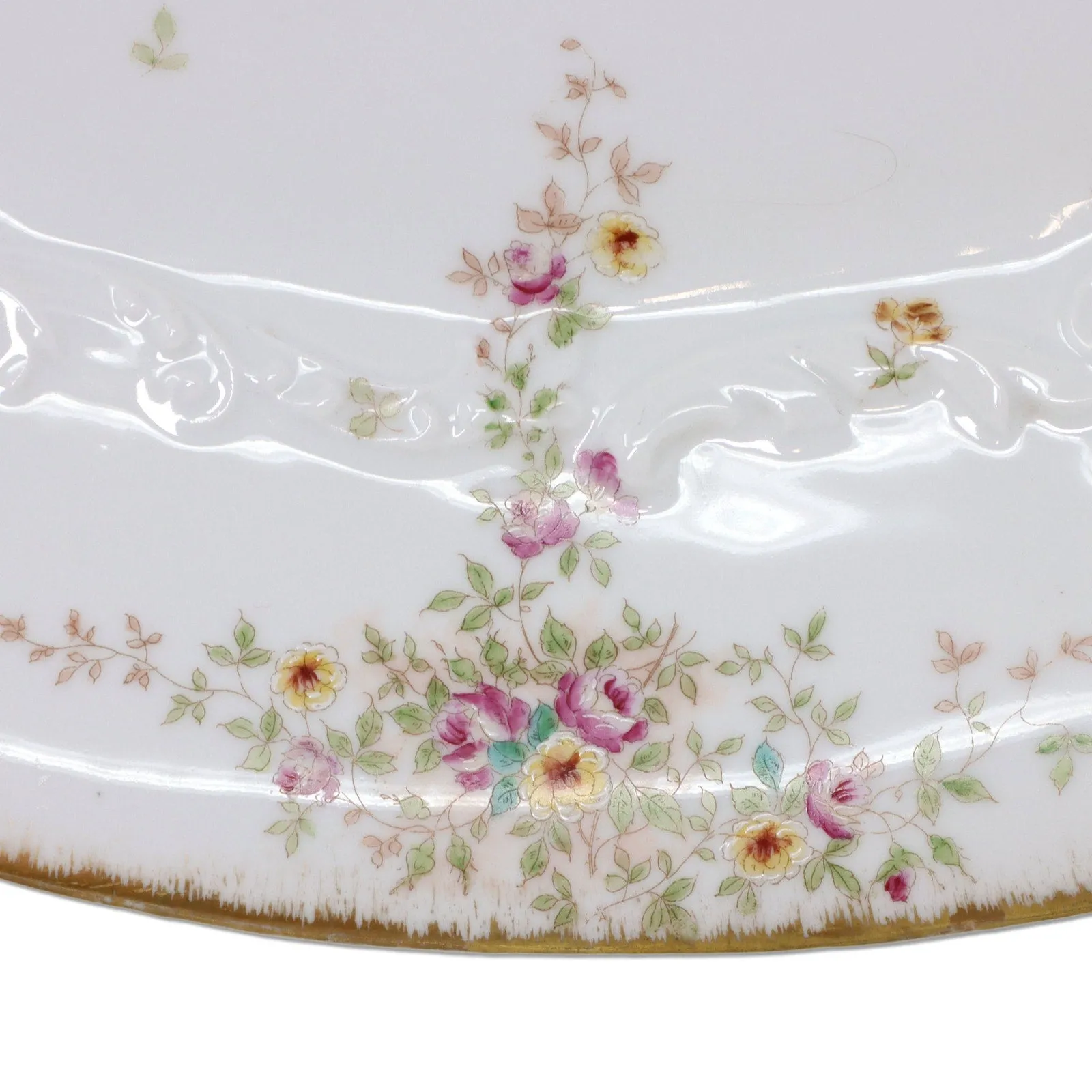 LS & S CM Limoge Lewis Strauss Sons LSS3214 Floral Serving Platter 21x14 1907
