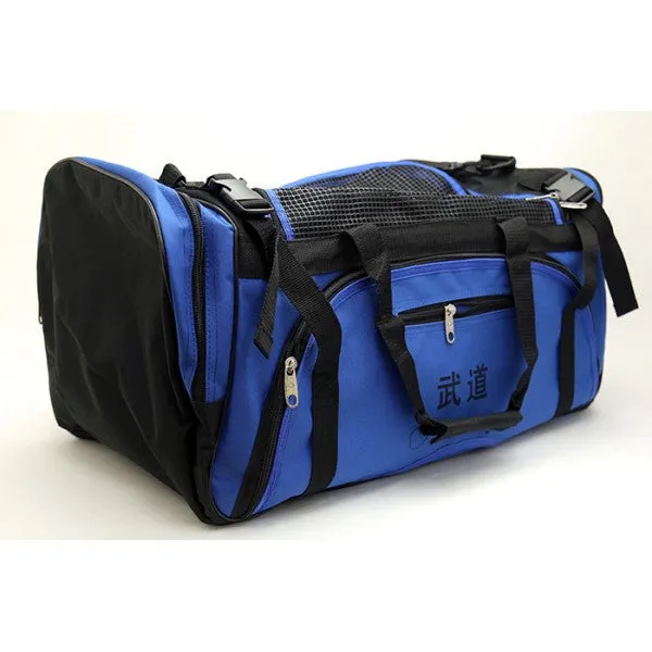Martial Arts Bag with Mesh Top/pocket 13"x27"x14" (Black, Blue)