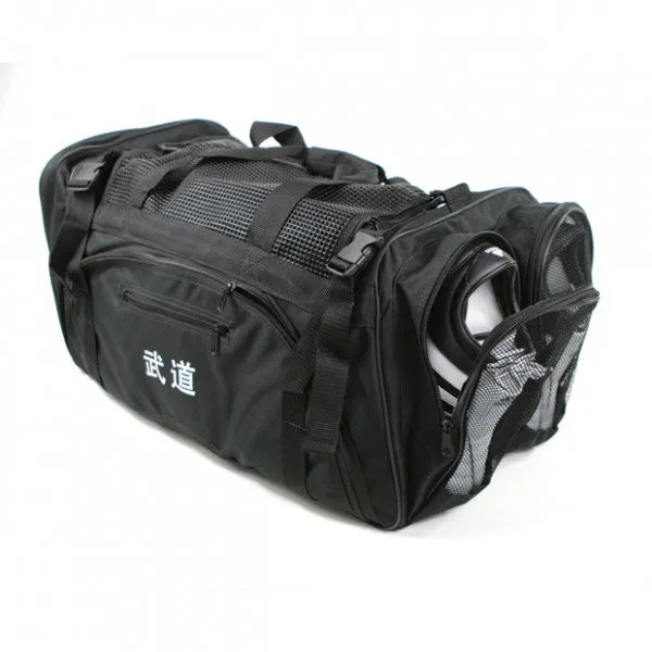 Martial Arts Bag with Mesh Top/pocket 13"x27"x14" (Black, Blue)