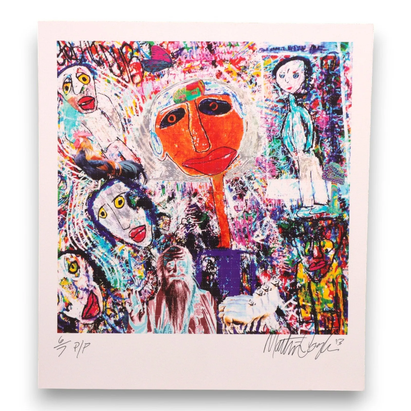 Martin Coyle 2013 Blotter Art Modern Abstract 6/7 Signed Preforated Psychedelic