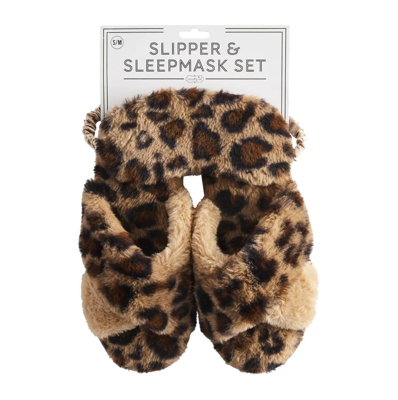 Mud Pie: LEOPARD SLIPPER AND MASK SET