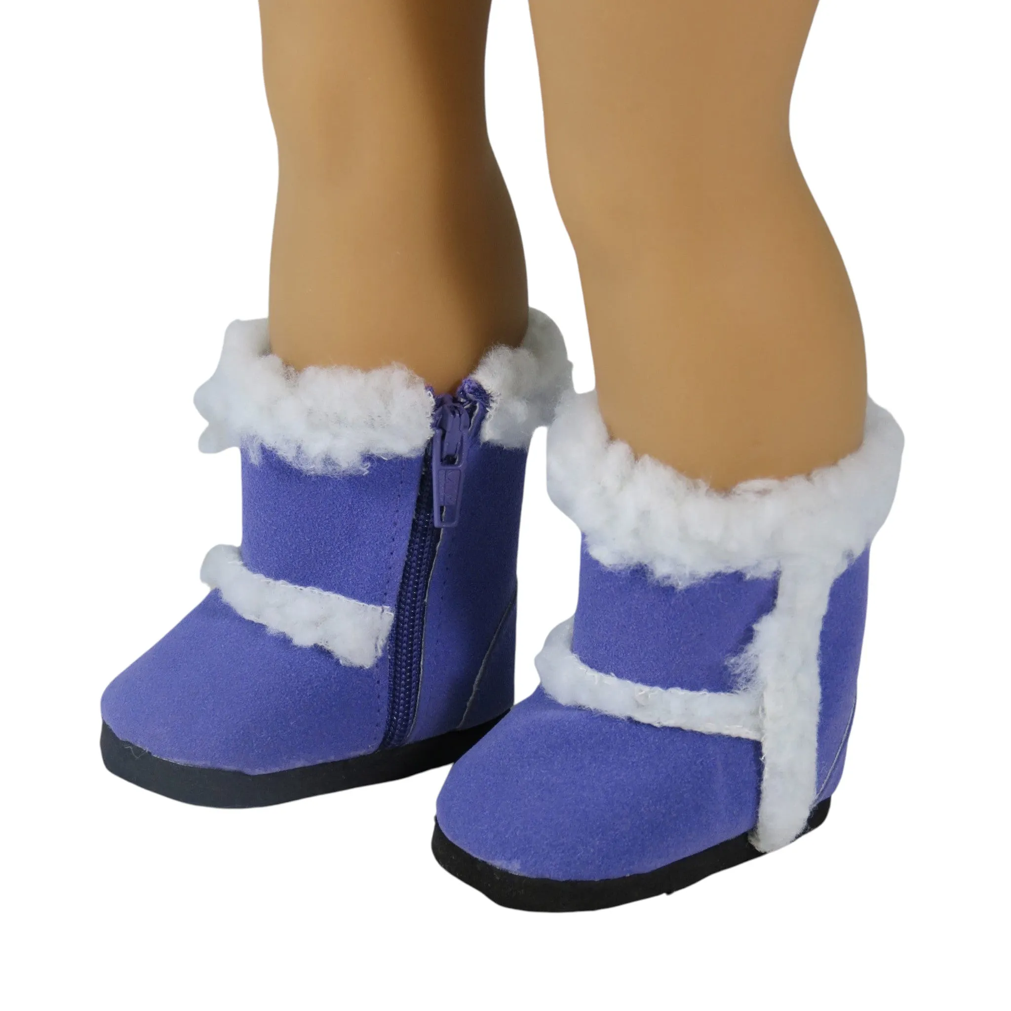 Purple Furry Boots for 18-inch dolls