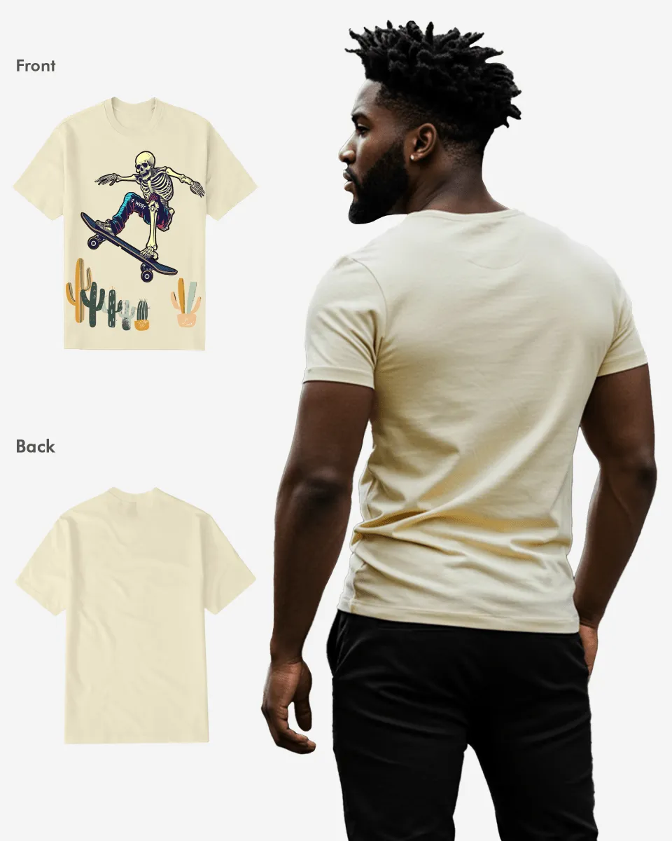 Regular Fit Cactus Skate Front Graphic T Shirt : Gwpbast5055 - 3 Colors