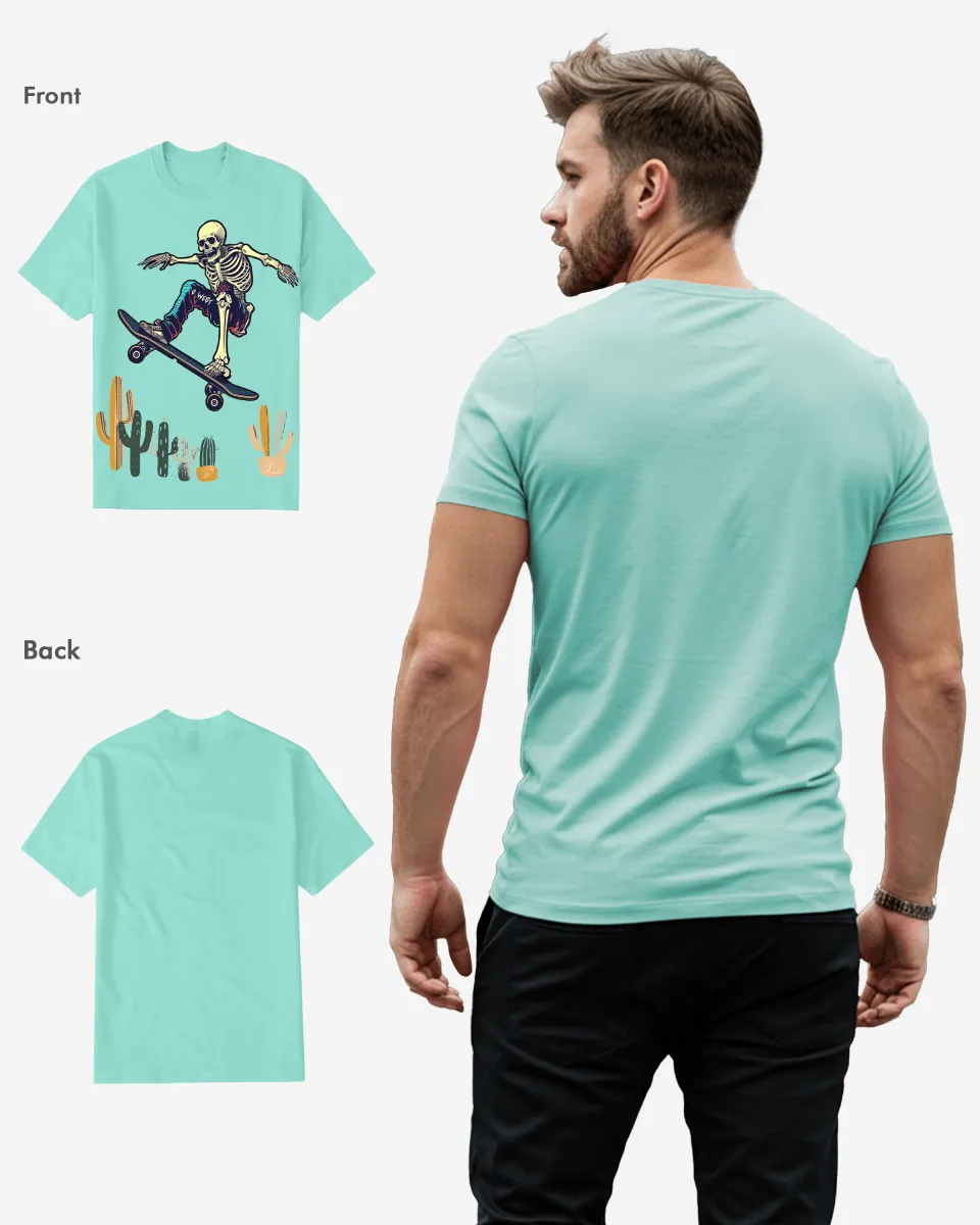 Regular Fit Cactus Skate Front Graphic T Shirt : Gwpbast5055 - 3 Colors