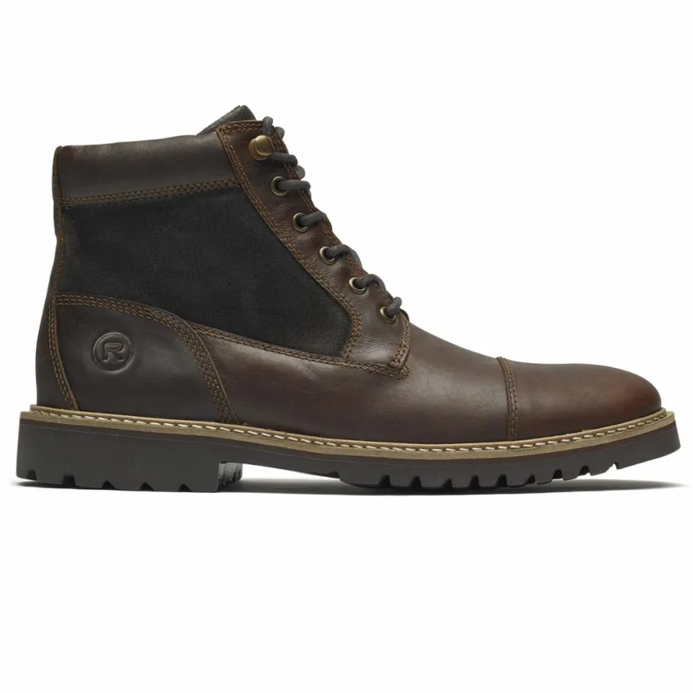 Rockport Men MARSHALL RUGGED CAP TOE SADDLE BROWN