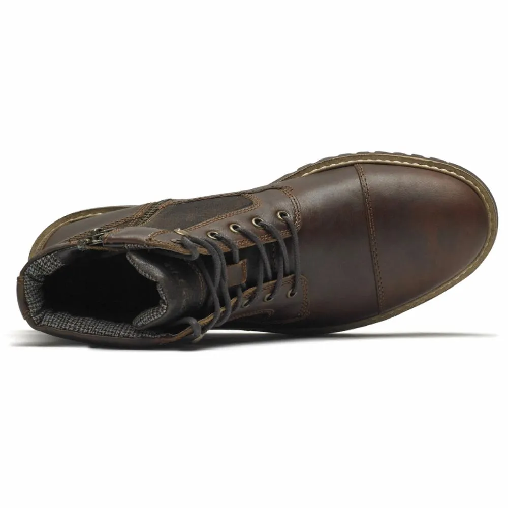 Rockport Men MARSHALL RUGGED CAP TOE SADDLE BROWN