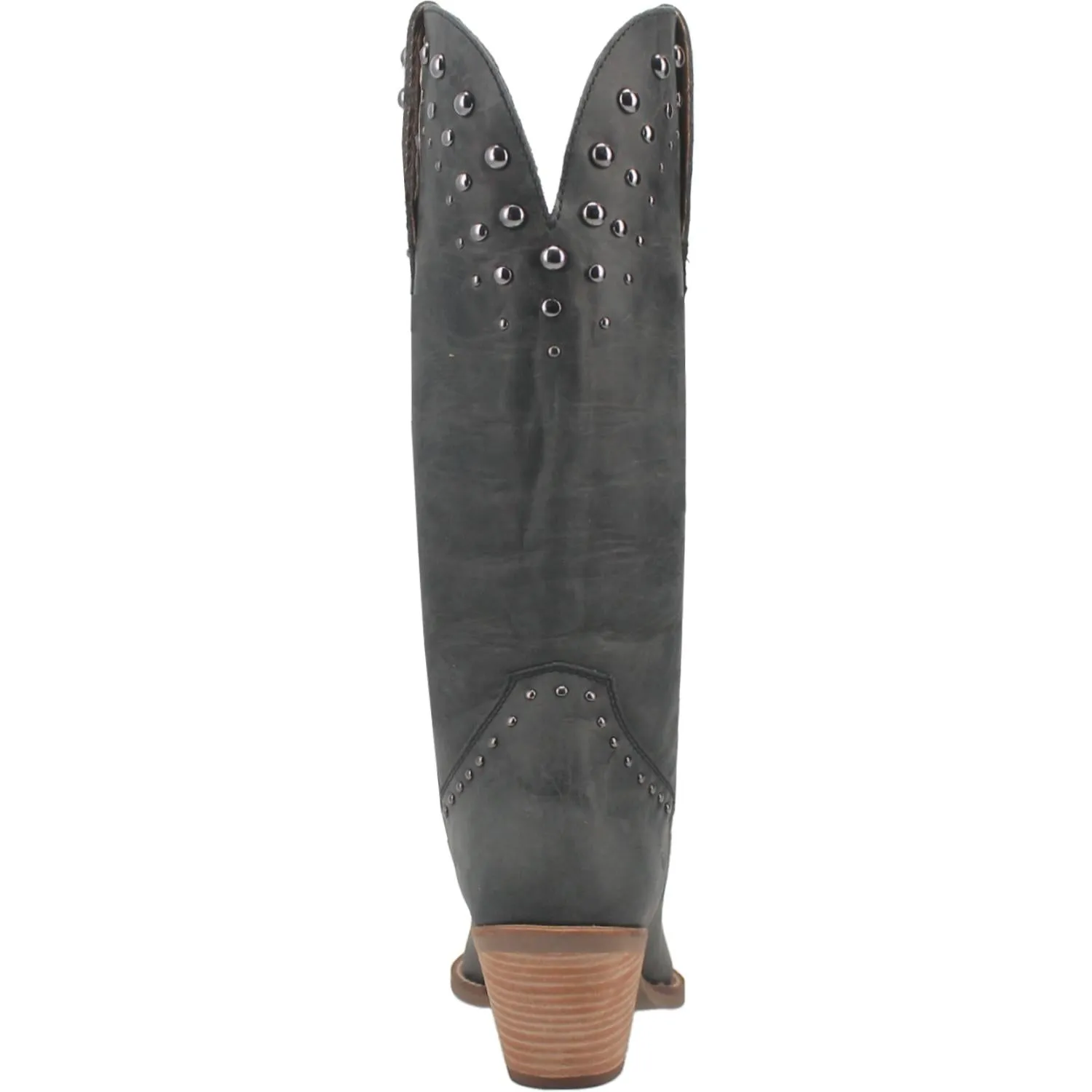 Talkin' Rodeo Black Distressed Leather Studded Boots (DS)
