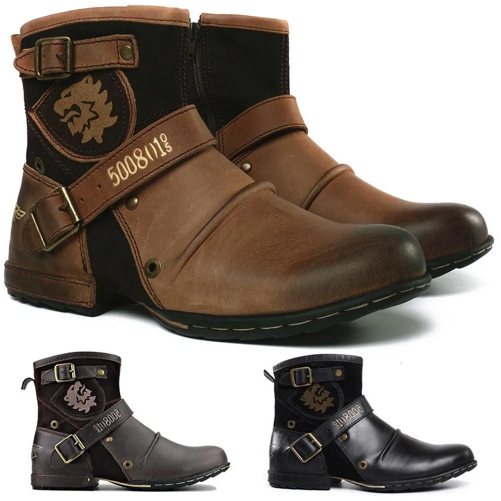 Western Color Changing Denim Martin Shoes