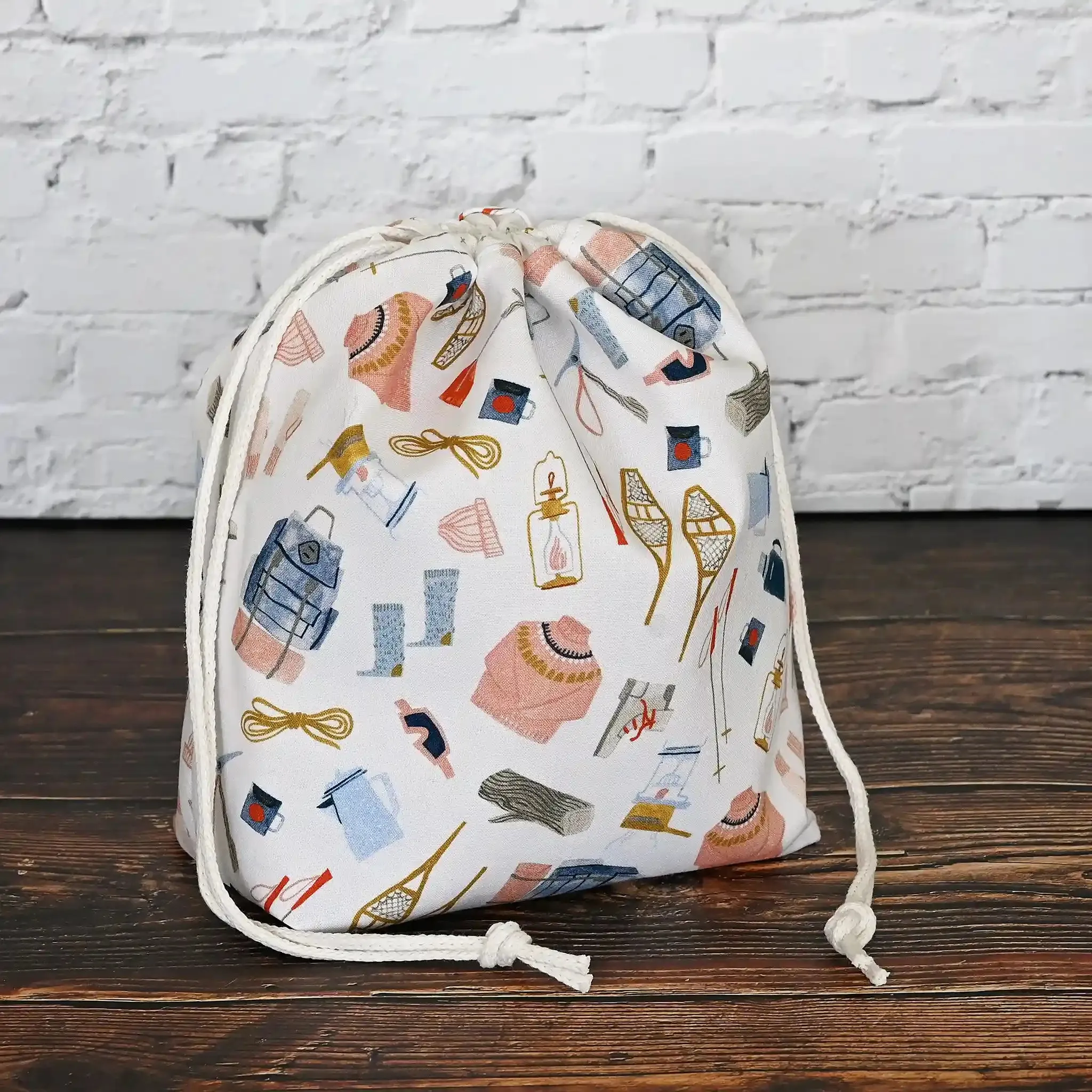 Winter Getaway Drawstring Project Bag