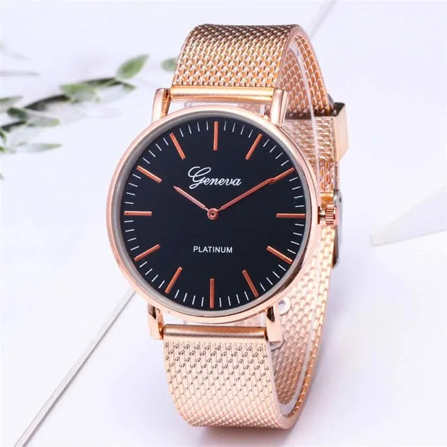 Women Watches Bayan Kol Saati Fashion Rose Gold Silver