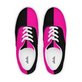 Women’s lace-up canvas shoes Neon Pink